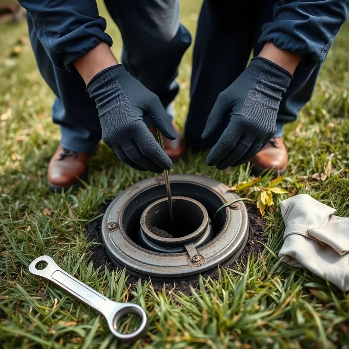 Roto Drains technician on a septic & cesspool job in Herkimer, NY