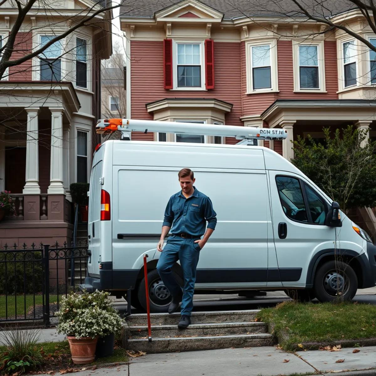 Roto Drains plumber working on a historic home in Utica, NY