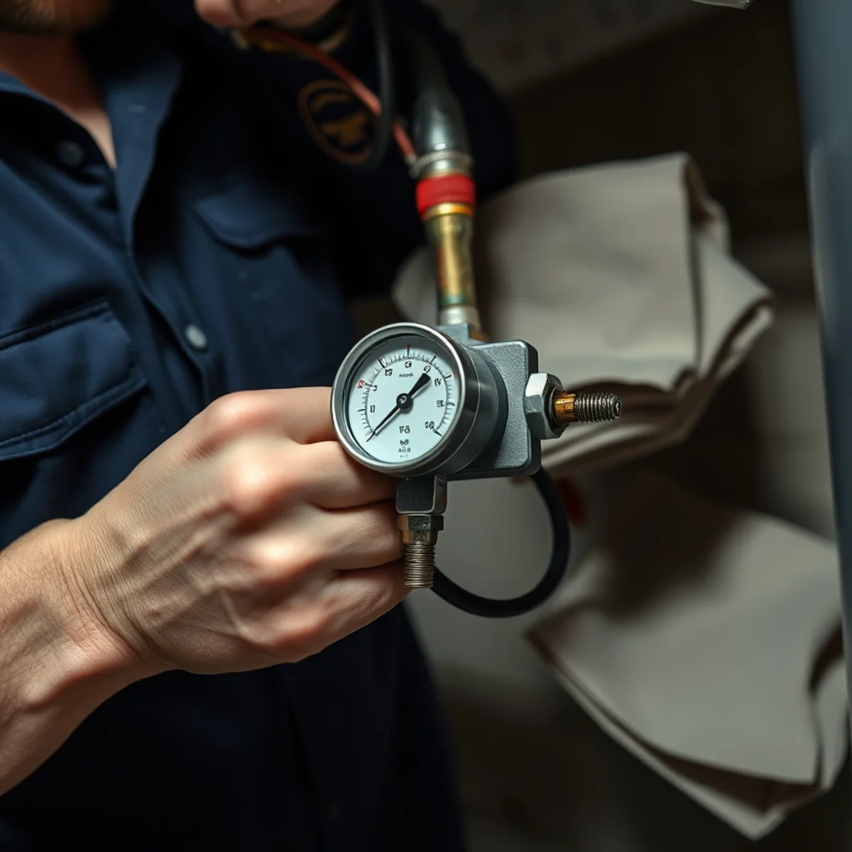 Roto Drains technician on a well pumps job in Herkimer, NY